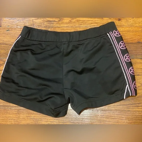 Rare Lip Service Feel the Burn Black / Pink Pentagram Shorts XS diy - Picture 3 of 5